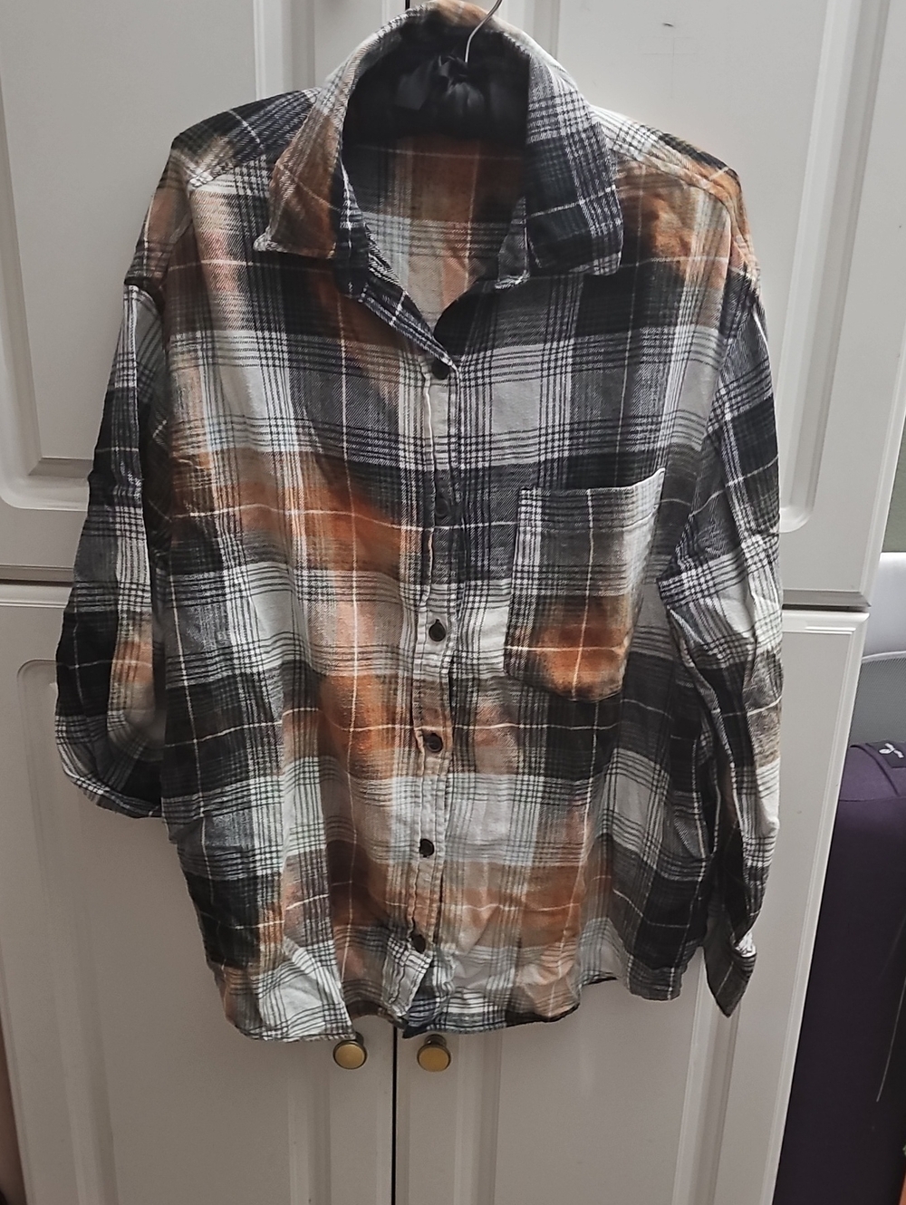⚜️Wild fable Plaid Button-Up Shirt in Black, White & Brown